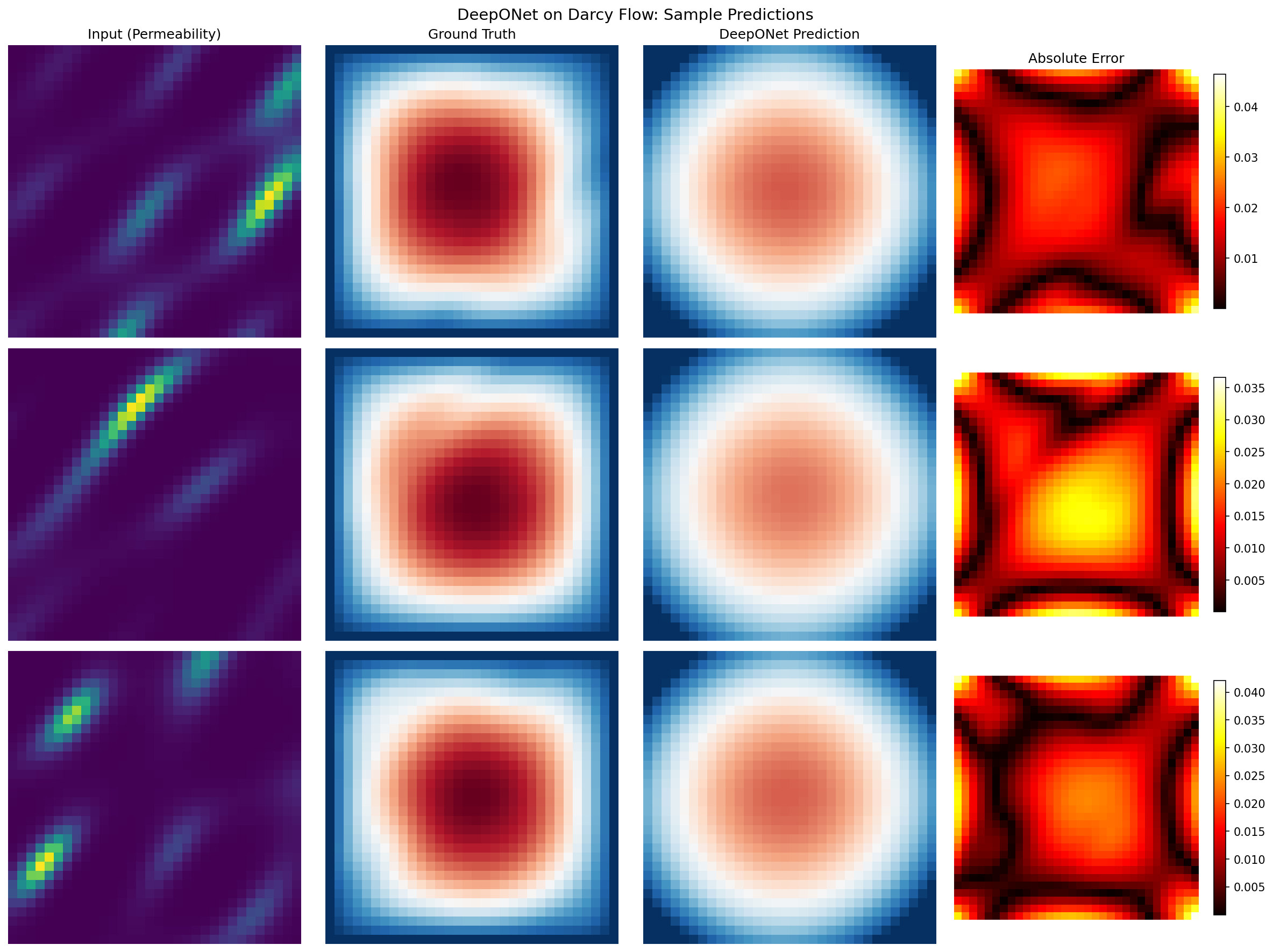 DeepONet predictions on Darcy flow