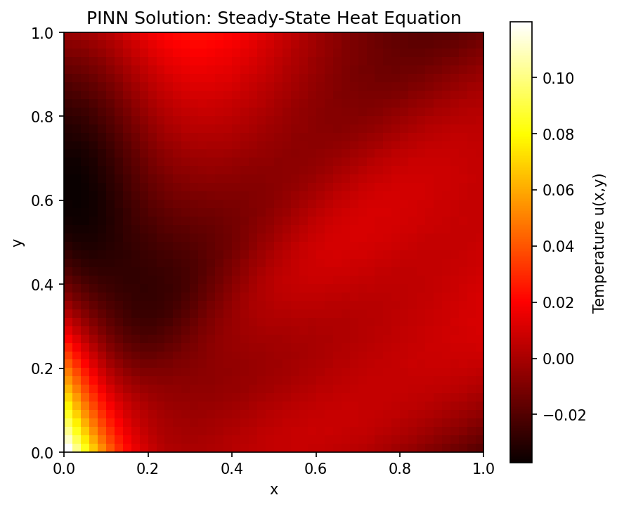 PINN Solution: Steady-State Heat Equation